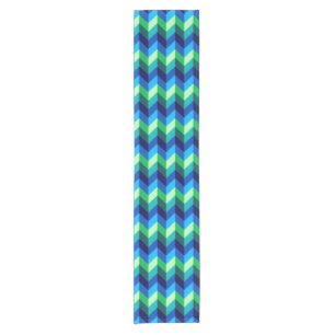 Chemin De Table Court Blue Green Ombre Chevrons Small Table Runner