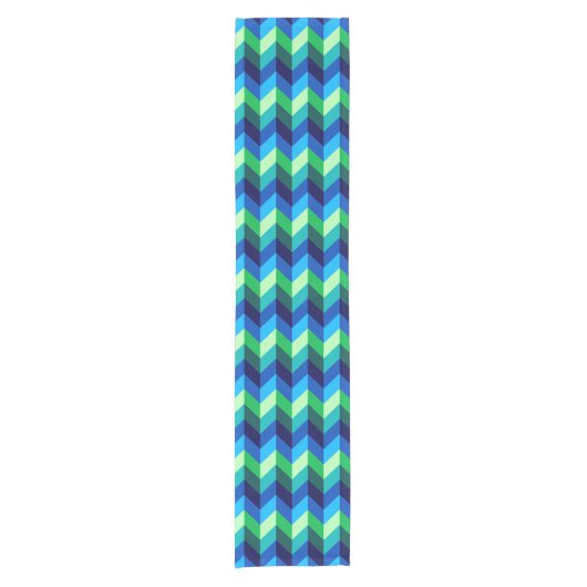 Chemin De Table Court Blue Green Ombre Chevrons Small Table Runner (Devant)