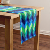 Chemin De Table Court Blue Green Ombre Chevrons Small Table Runner (In Situ)
