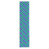 Chemin De Table Court Blue Green Purple Checkered Pattern Design  (Devant)