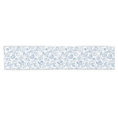 Chemin De Table Court Blue hand drawn doodle seashells seaside  (Horizontal)