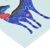 Chemin De Table Court Blue Nordic Christmas Reindeer Pair (Coin)