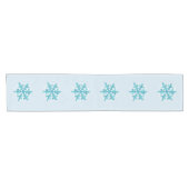 Chemin De Table Court Blue Snowflake Moderne Dining Table Runer (Horizontal)