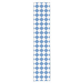 Chemin De Table Court Blue White Checker Diamond Pattern (Devant)