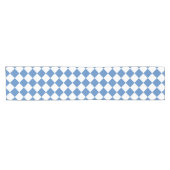 Chemin De Table Court Blue White Checker Diamond Pattern (Horizontal)