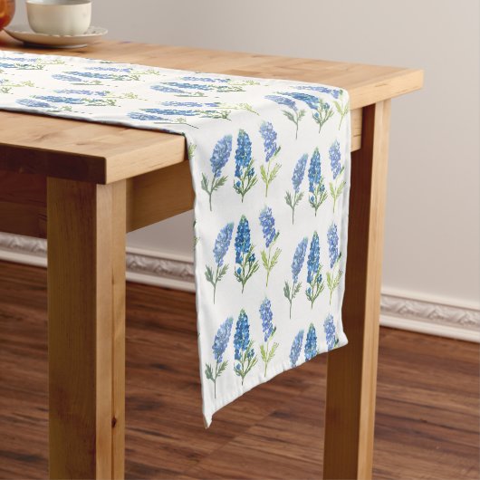 Chemin De Table Court Bluebonnets Fleurs Bleues Texas Texan Floral (In Situ)