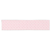 Chemin De Table Court Blush Pink And White Bunny Pattern Adorable Easter (Horizontal)