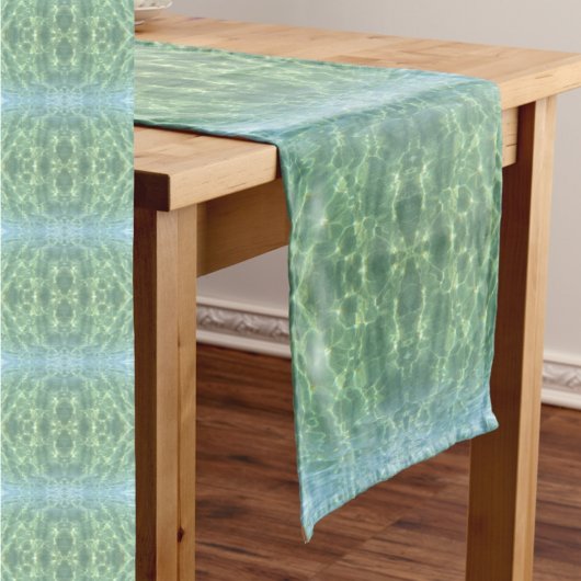 Chemin De Table Court Boho Chic Tropical Eau Aquamarine