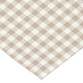 Chemin De Table Court Boho Gingham Pattern Plaid Checkered Neutral (Coin)