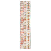 Chemin De Table Court Boho Retro Bowls Lignes Tons Terre (Devant)