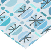 Chemin De Table Court Boho Retro Bowls Lignes Turquoise (Coin)