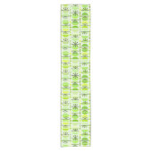Chemin De Table Court Boho Retro Bowls Lines Chartreuse (Devant)