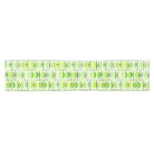 Chemin De Table Court Boho Retro Bowls Lines Chartreuse (Horizontal)