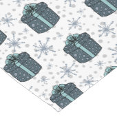 Chemin De Table Court Boîtes cadeaux et flocons de neige (Coin)