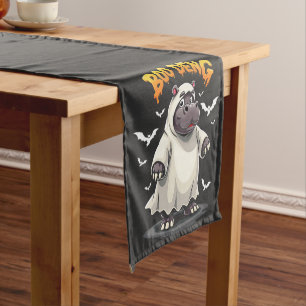Chemin De Table Court Boo Deng Ghost Baby Pygmy Hippo Moo Deng Halloween