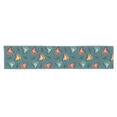 Chemin De Table Court Boomerangs atomique Starburs Turquoise (Horizontal)