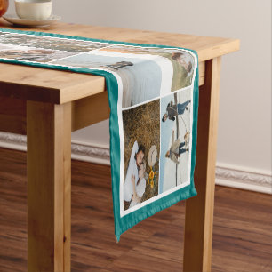 Chemin De Table Court Bordure turquoise 16 Photos Faites votre propre co