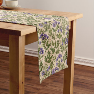 Chemin De Table Court Botanique d'Asters sauvages pourpres