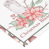 Chemin De Table Court Bougie aquarelle et poinsettia personnalisés Noël (Coin)