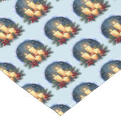 Chemin De Table Court Bougie de Noël avec Poinsettias (Coin)