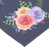 Chemin De Table Court Bouquet Floral Rose (Coin)