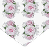 Chemin De Table Court Bouquet rose (Coin)