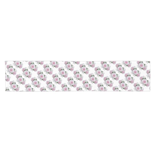 Chemin De Table Court Bouquet rose (Horizontal)