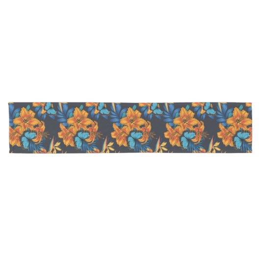 Chemin De Table Court Bouquet tropical (Horizontal)
