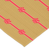 Chemin De Table Court Bow or et rouge (Coin)