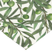 Chemin De Table Court Branches d'olive sur blanc (Coin)