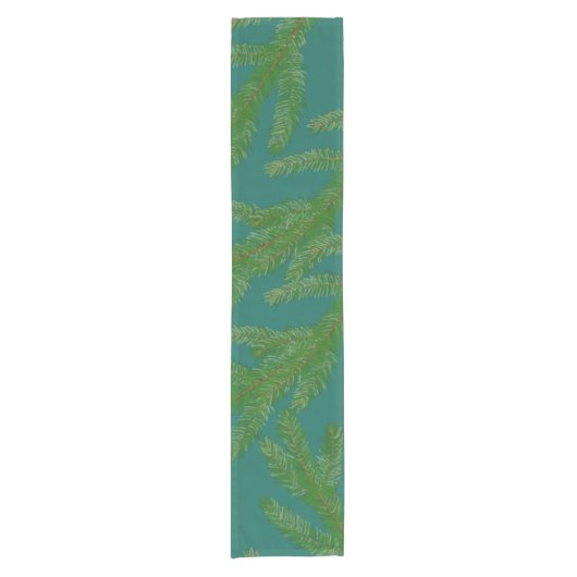 Chemin De Table Court Branches Festive Green Fir Tree (Devant)