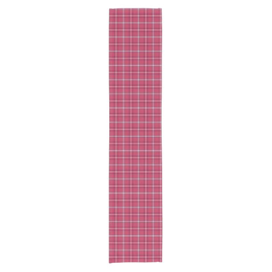 Chemin De Table Court Brick Red and Soft Peach Plaid (Devant)