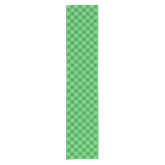 Chemin De Table Court Bright Green Plaid Checked Pattern (Devant)