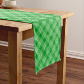 Chemin De Table Court Bright Green Plaid Checked Pattern (In Situ)