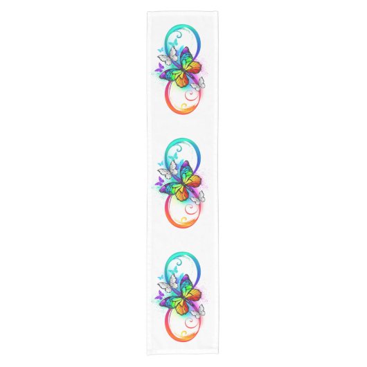 Chemin De Table Court Bright infinity with rainbow butterfly (Devant)