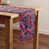Chemin De Table Court Bright pink floral medium table runner (In Situ)