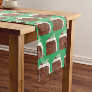 Chemin De Table Court British Christmas Cake Slice Festive Gastronomie d