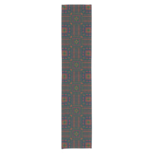 Chemin De Table Court Broderie palestinienne Tatreez rouge vert 5 Motif