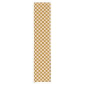 Chemin De Table Court Brown and beige checkerboard pattern (Devant)