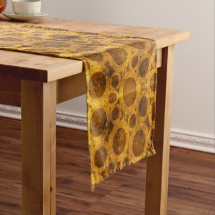 Chemin De Table Court Brown Gold Grunge Steampunk Motif Coureur de table