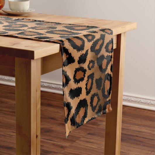Chemin De Table Court Brown Safari animal Leopard (In Situ)