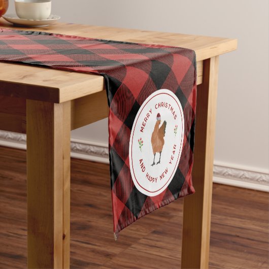 Chemin De Table Court Buffle de Noël de poulet jeté (In Situ)