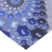 Chemin De Table Court Bulles fractales Ombre Bleu Abstrait (Coin)