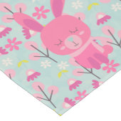 Chemin De Table Court Bunnies et fleurs roses (Coin)