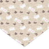 Chemin De Table Court Bunnies Pâques Blanches Sur Tan (Coin)