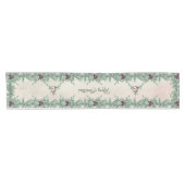 Chemin De Table Court Burgundy Berry Holly Pine Noël (Horizontal)