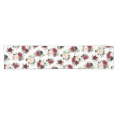 Chemin De Table Court Burgundy Rouge Bleu bleu floral (Horizontal)