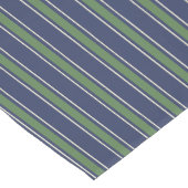 Chemin De Table Court Cabane Méditerranéenne Rayure Navy & Vert mousse (Coin)