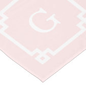 Chemin De Table Court Cadre de clé grecque rose pâle n° 2 Monogramme ini (Coin)