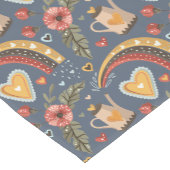 Chemin De Table Court Café Heure Coeur Rainbow Boho Motif (Coin)